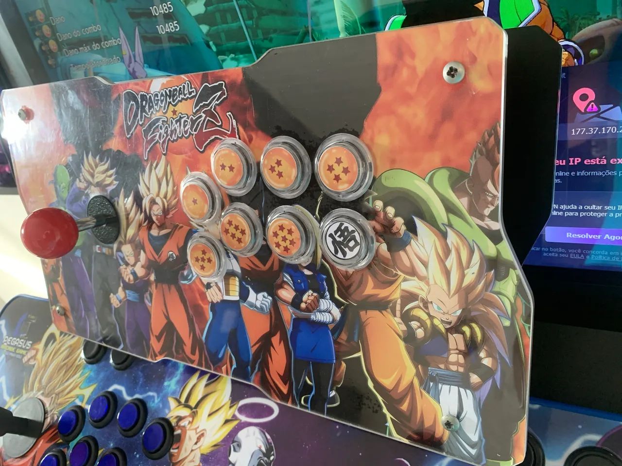 Controle Arcade Dragon Ball FighterZ Custom - Sem Fio (8BitDo Controle Arcade Dragon Ball FighterZ Custom - Sem Fio (8BitDo