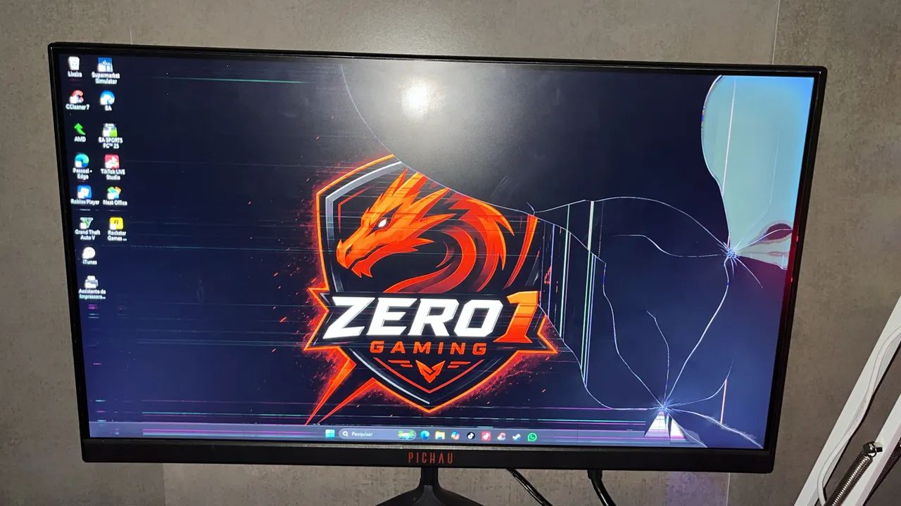 Monitor Pichau Athen V2L 22? Full HD Com Defeito - Liga Normalmente