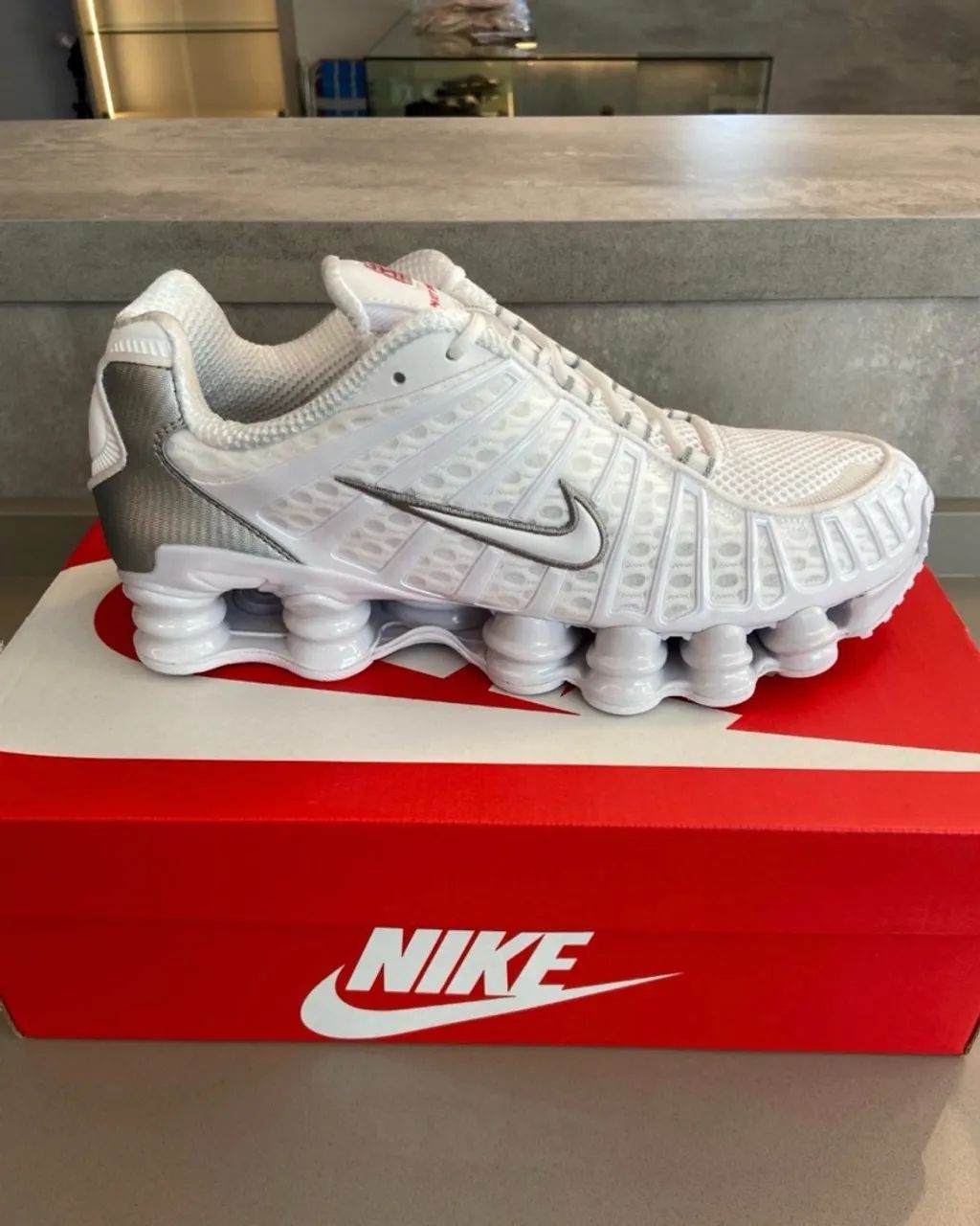 Nike Shox TL White Metallic Silver