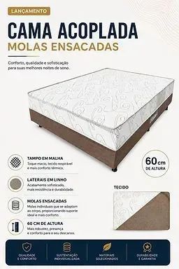 Cama box casal Gardênia molas ensacadas- Bonaflex (Nova) - Foto 2