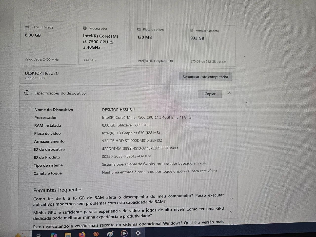 COMPUTADOR DELL OPTIPLEX 3050 | Intel Core I5, 7th, 8gb, 1tb HDD - Foto 4