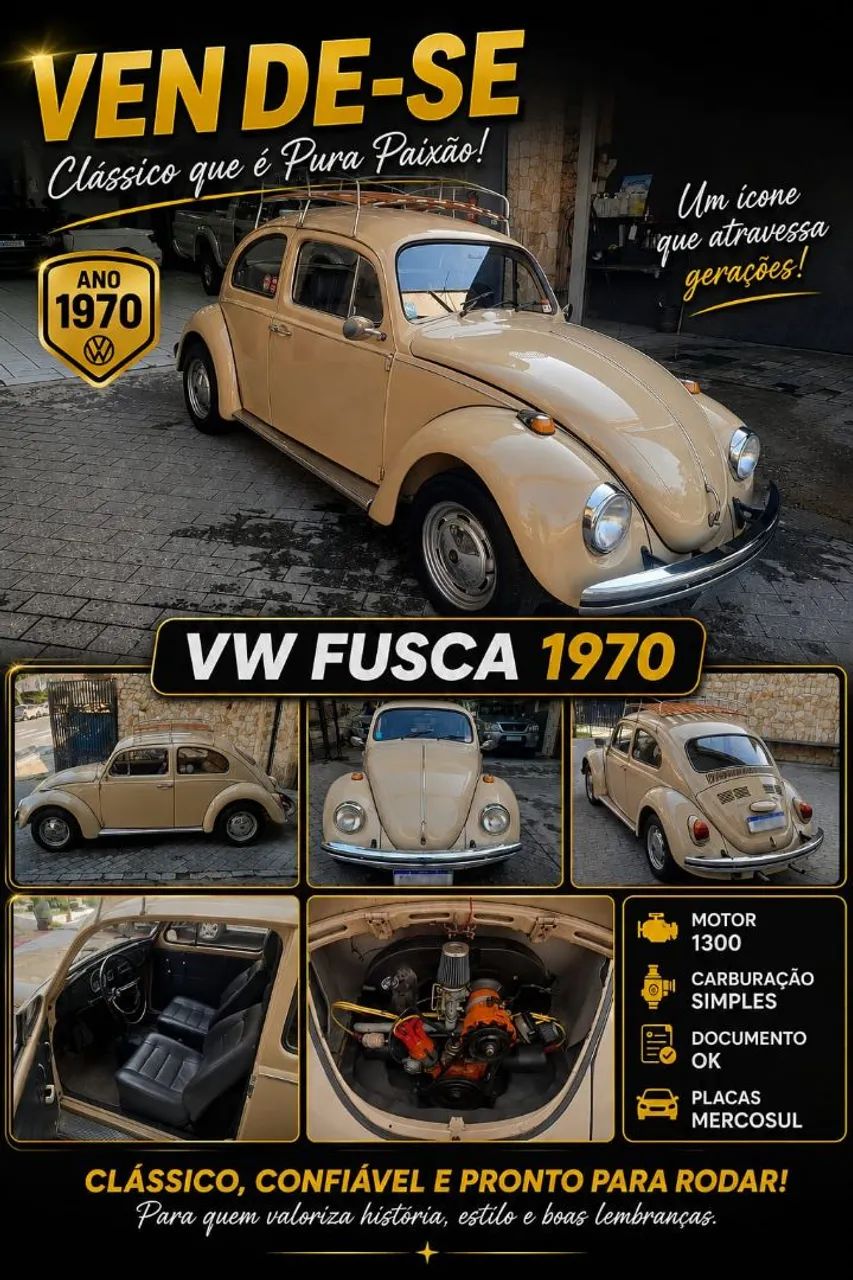 Volkswagen Fusca 1300 1970
