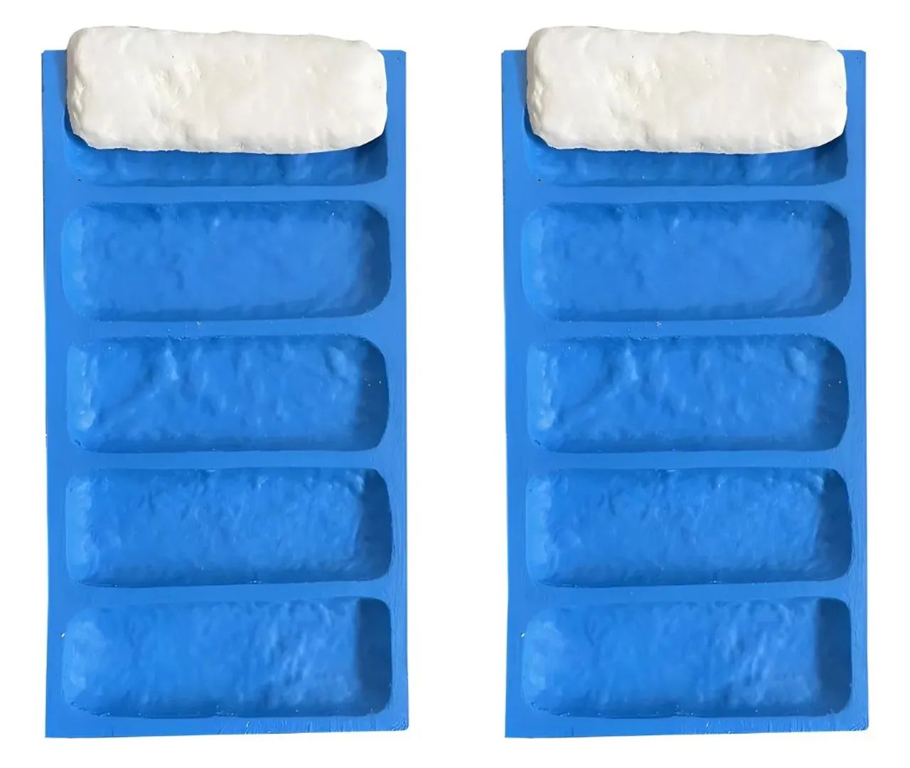 Forma 100% de silicone 2 moldes gesso 3D kit 10 tijolinho 