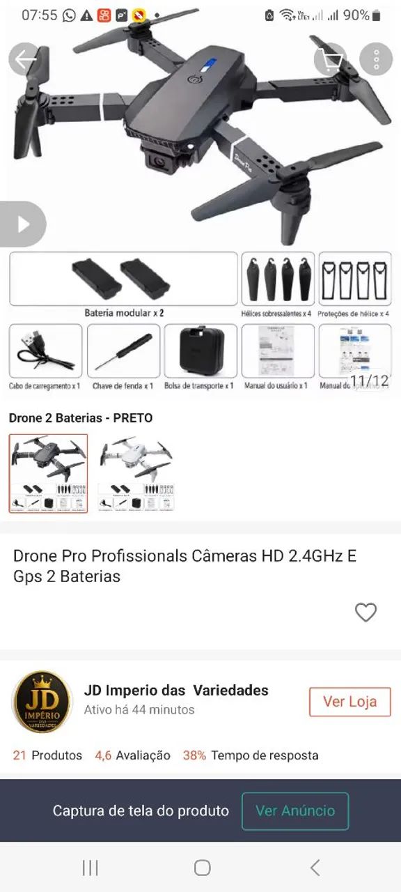 Vendo um Drone Pro Profissional completo na caixa Mais informações pelo WhatsApp * - Foto 2