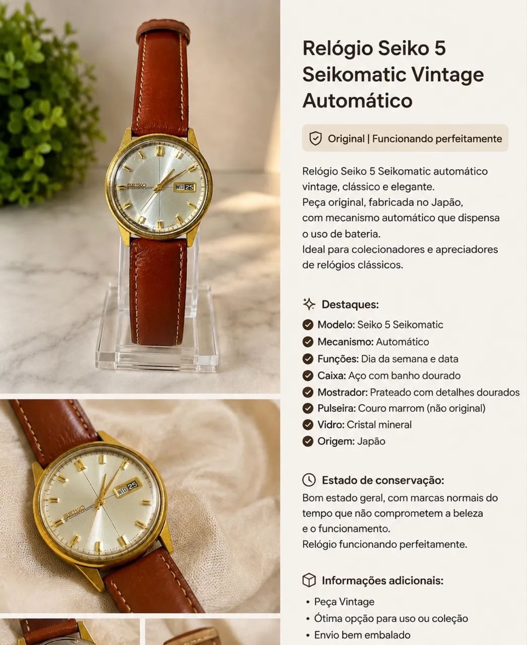 Relógio Seiko Vintage Automático Original - Seikomatic - Foto 2