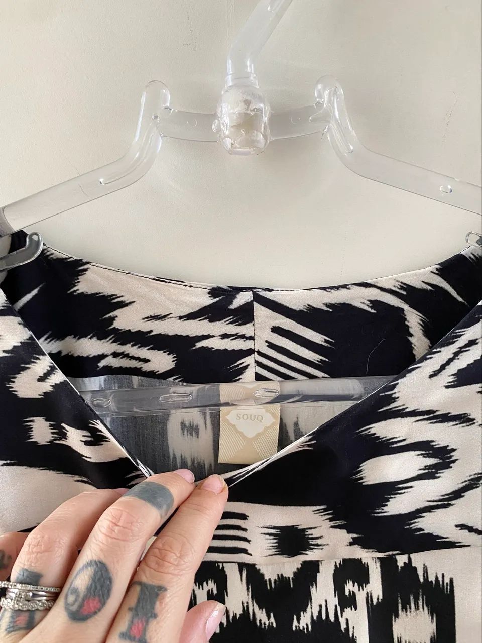 kaftan SOUQ ikat preto e branco - Foto 3