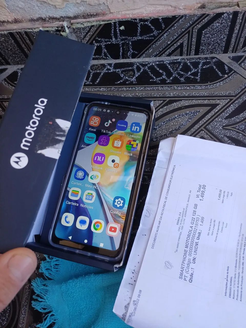 Celular moto g22 com nota fiscal 
