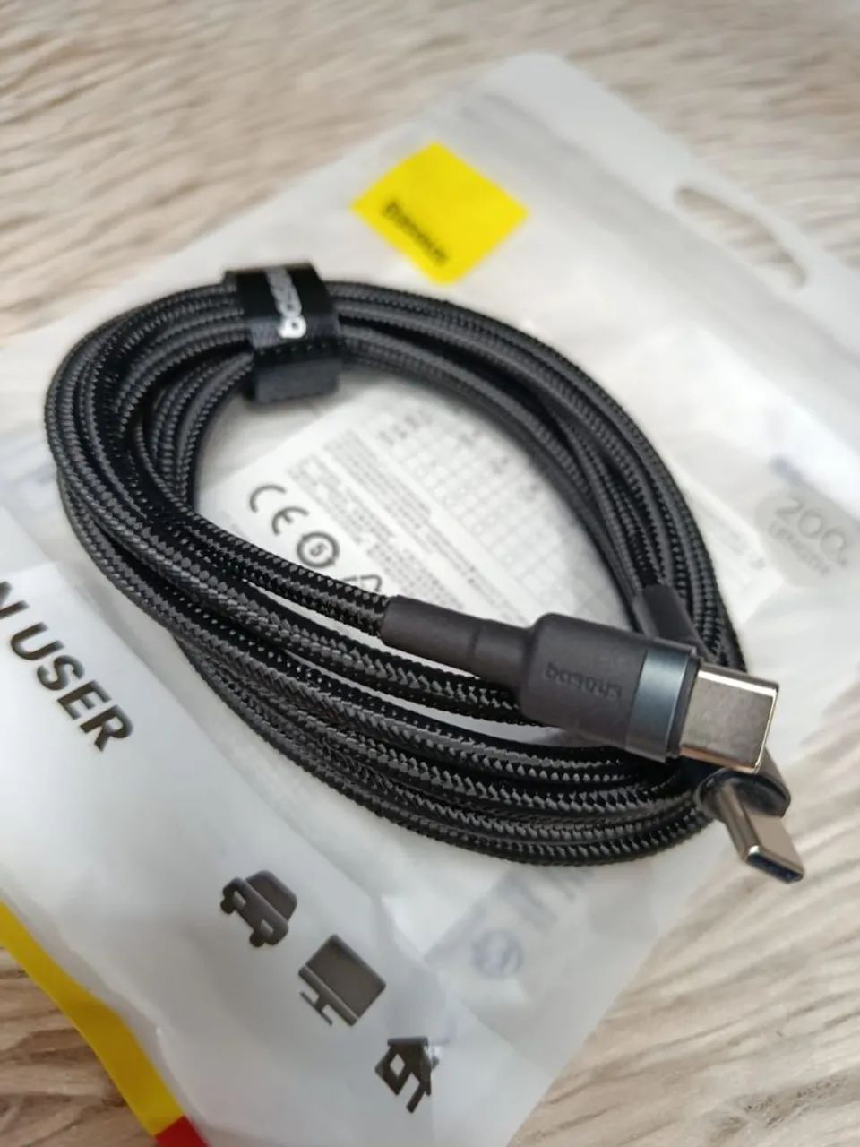 Cabo Original Baseus Tipo C pra Tipo C 2 Metros 60w - Foto 2