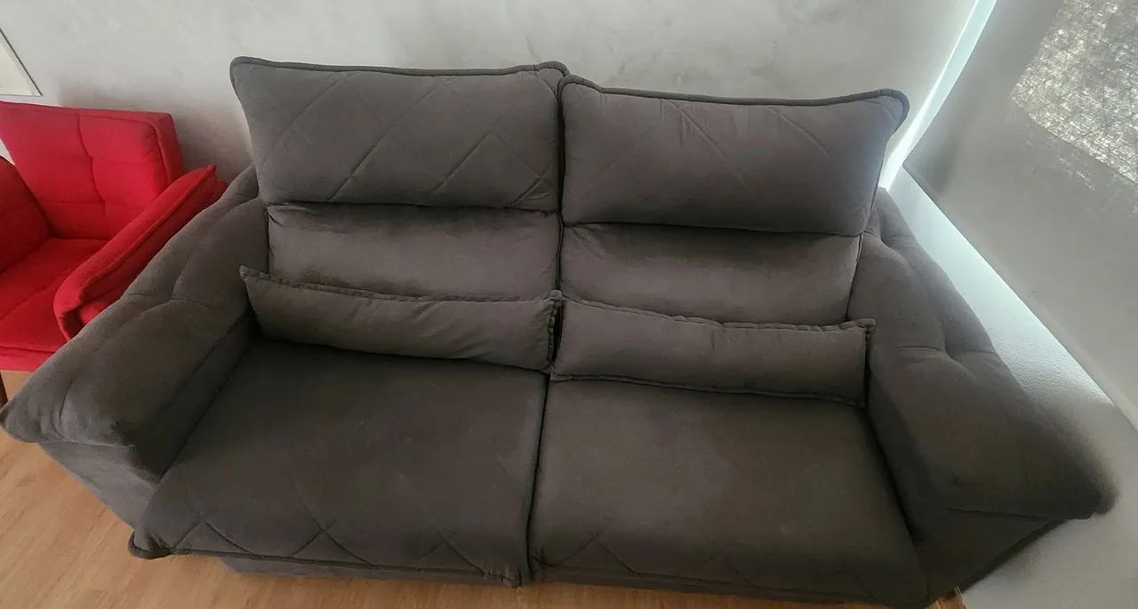 Sofá Retrátil e Reclinável 3 Lugares - Impecável - Foto 2