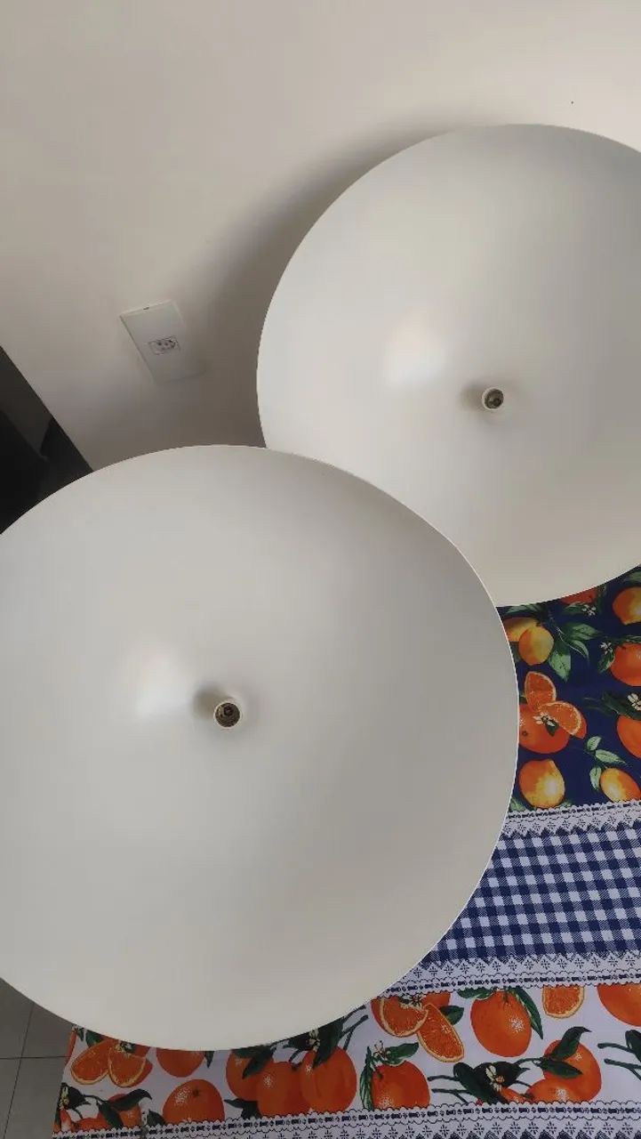 Lustres pendente meia lua branco - Foto 2