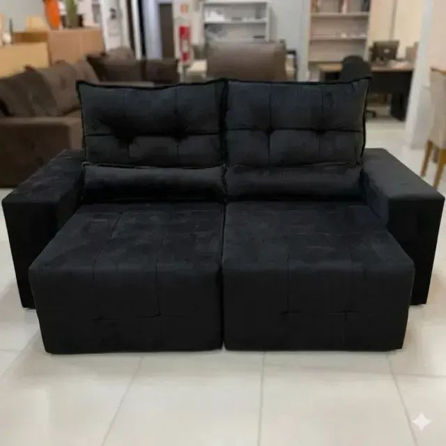 Sofa novo de fabrica na cor preto veludo 