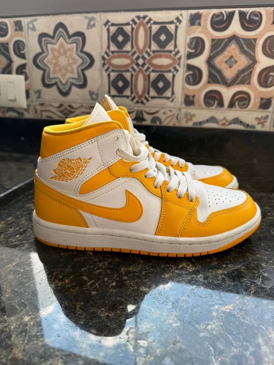 Tênis Air Jordan 1 Mid Yellow Original  - Foto 3