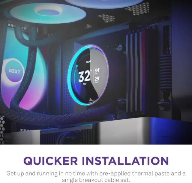 Water Cooler NZXT Kraken Elite 360 RGB Preto com Tela - Novo e Lacrado! - Foto 6