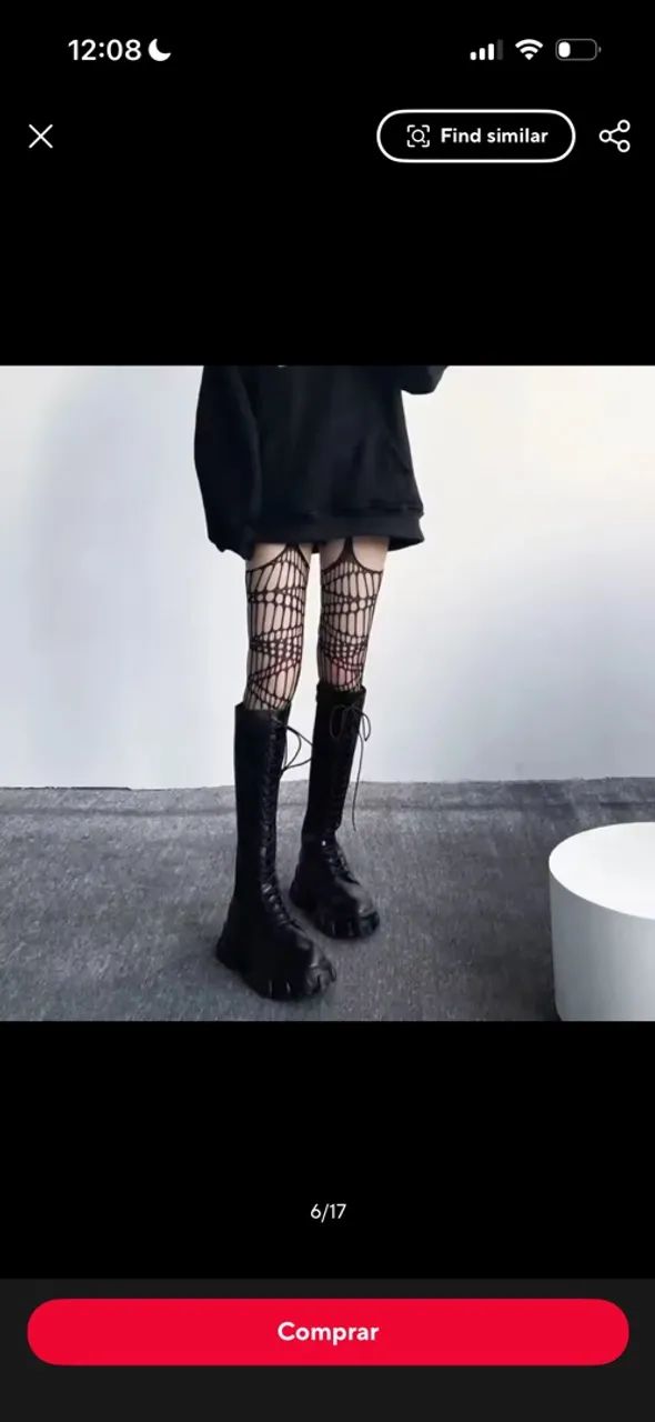 meia calça arrastão diferente y2k - Foto 2