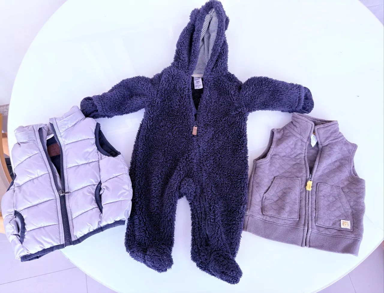 Kit Macacão e Colete - Bebê 3 - 9 meses