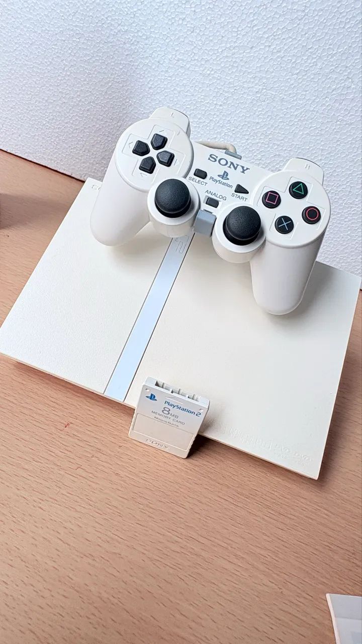 PS2 ホワイト PS2 Slim Ceramic White na caixa completo - Consoles de Vídeo Game
