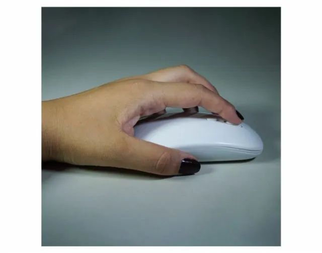 Mouse Sem Fio Recarregável Branco Kmex Ma-a7w4 *ENTREGA GRÁTIS* - Foto 5