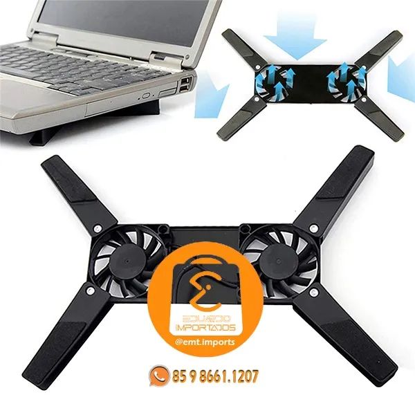 Suporte Notebook Base Com 2 Cooler de Ventilação KA-818 - Foto 2