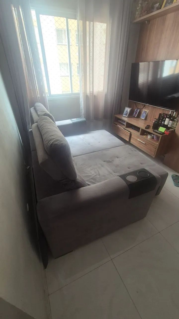 Sofá retrátil cinza à venda  - Foto 4