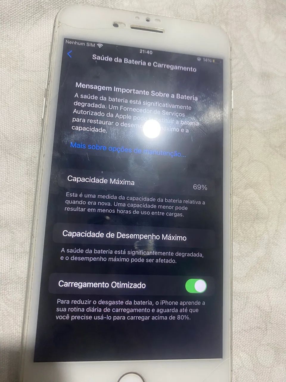 Vendo iPhone 8 Plus 64GB, funcionando normalmente