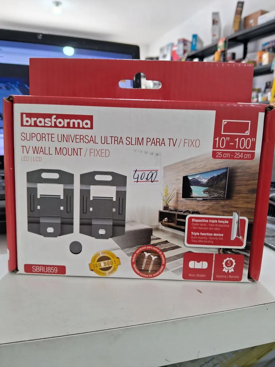 Suporte Universal Ultra Slim para TV Fixo até  100 polegadas