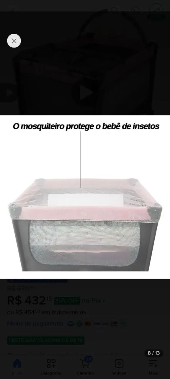 Berço chiqueirinho portátil  - Foto 3