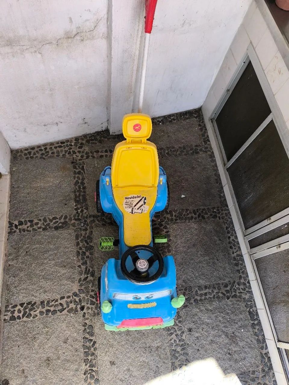 Carrinho De Passeio azul Mk Truck Com Buzina  - Foto 4