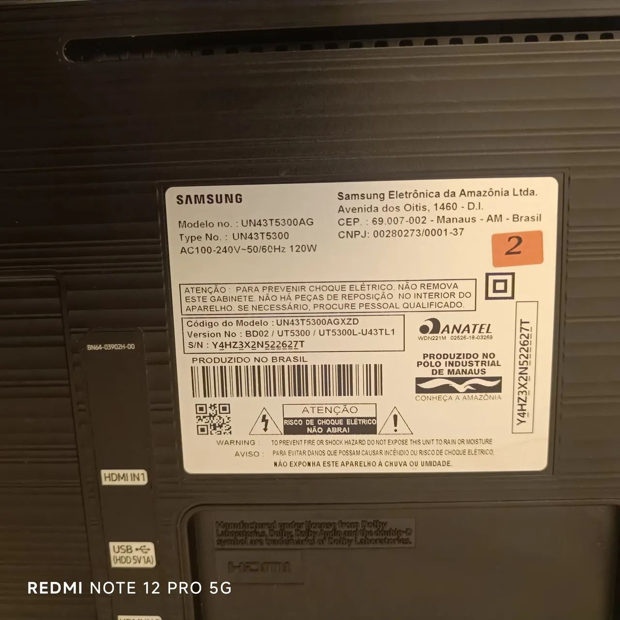 Tv Samsung Defeito Tela 43 Polegadas aproveitar peças  - Foto 2