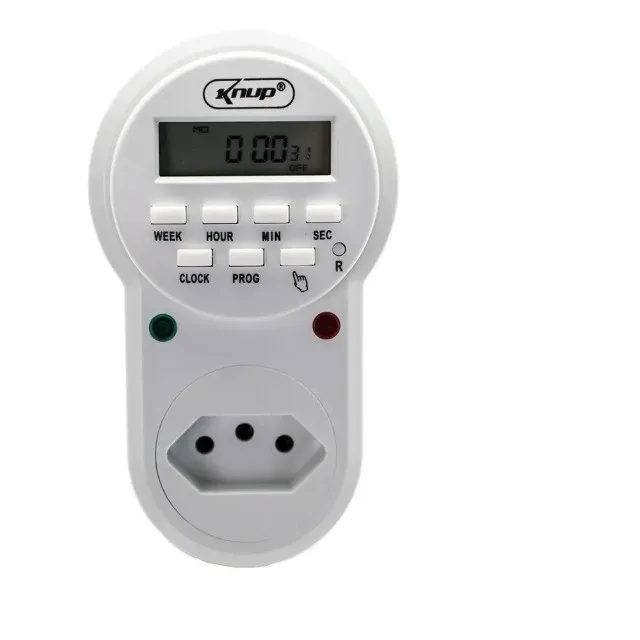 Timer Temporizador Digital Tomada Br Bivolt 10a 2200w KP-ES02 - Knup