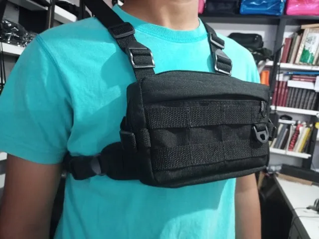bolsa colete peitoral tatica com forro e divisorias