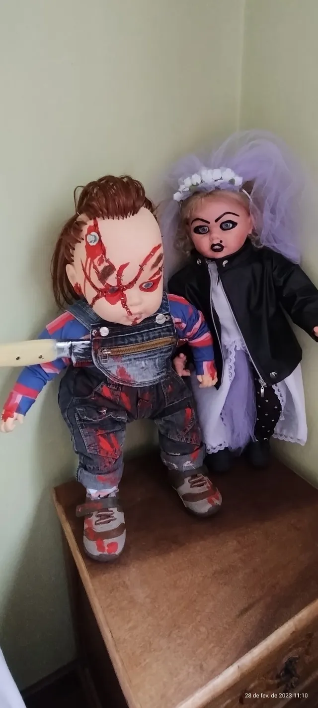 Bonecos Filme A Noiva de Chucky Tiffany e Chuky Neca