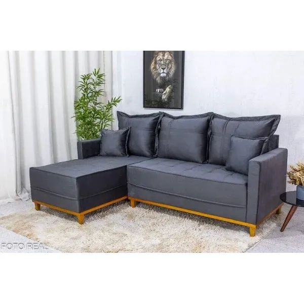 Sofá 3 Lug. Com Chaise Paris Larg. 2.30m Molas Ensacadas rf65 - Foto 2