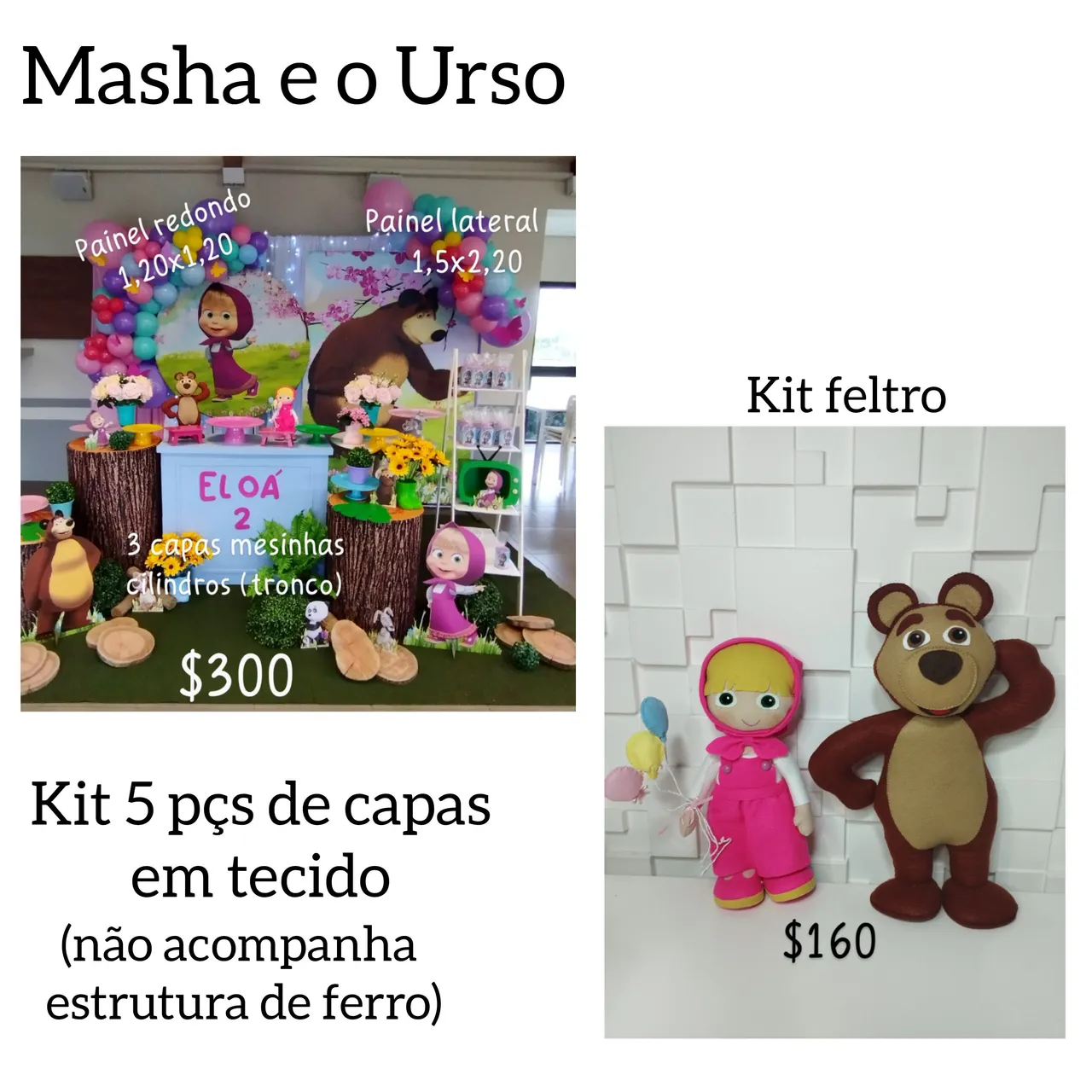 Kit festa Masha e o Urso