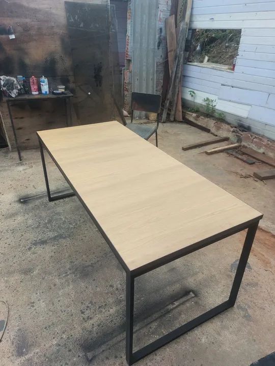 Mesa reta estilo industrial  - Foto 2