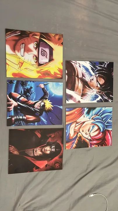 Quadros Naruto e Dragon ball