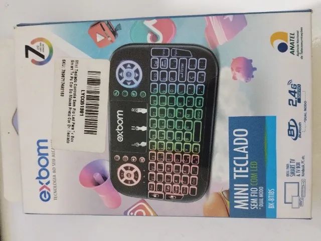 Mini Teclado Controle Sem Fio Led Para Tv/PC - Foto 4
