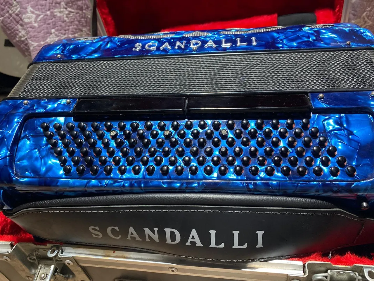 Sanfona Scandalli gold super Azul