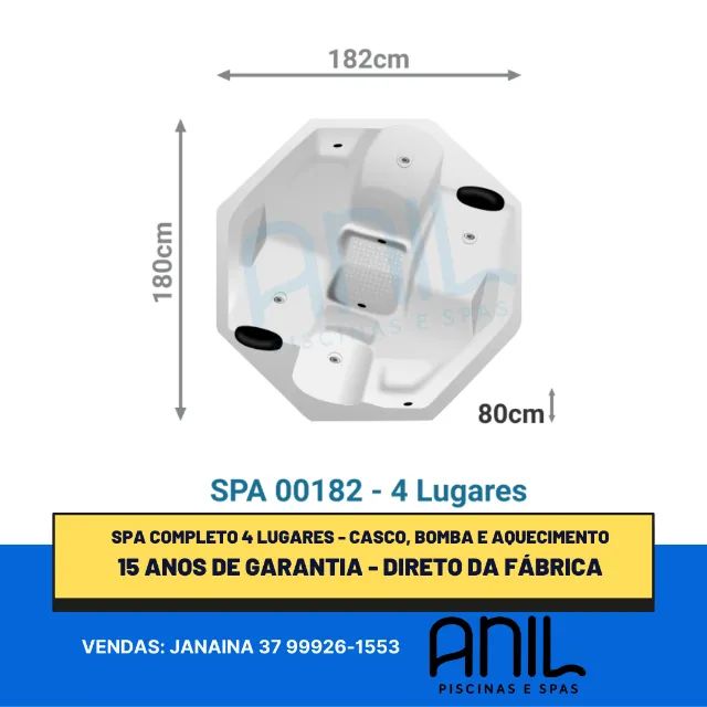 JA - Spa para pequenos espaços 1,82 x 1,80 - 4 lugares - Foto 2