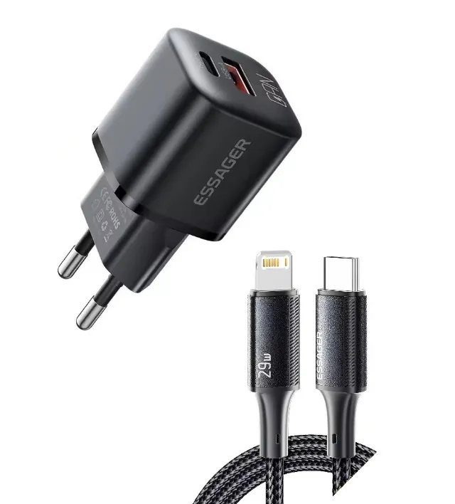 Iphone Carregador 20w + Cabo Essager 29w 2m Lightning Apple Rápido Turbo