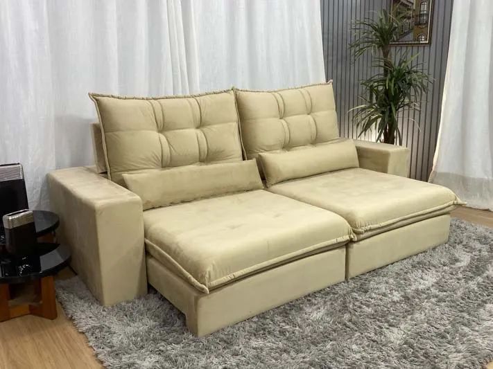 Sofá Retrátil Reclinável 2,50m Marica a87 - Foto 2