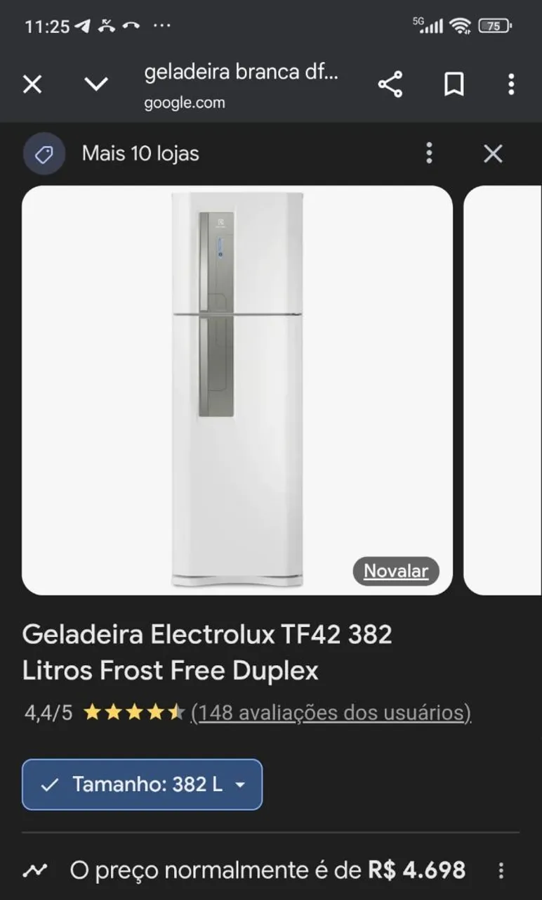 Geladeira Electrolux DF42 382 Litros Frost Free Duplex