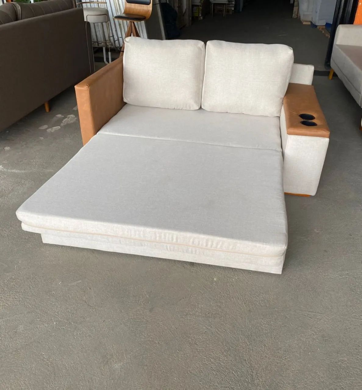 Sofa cama anes confortável linho  - Foto 2