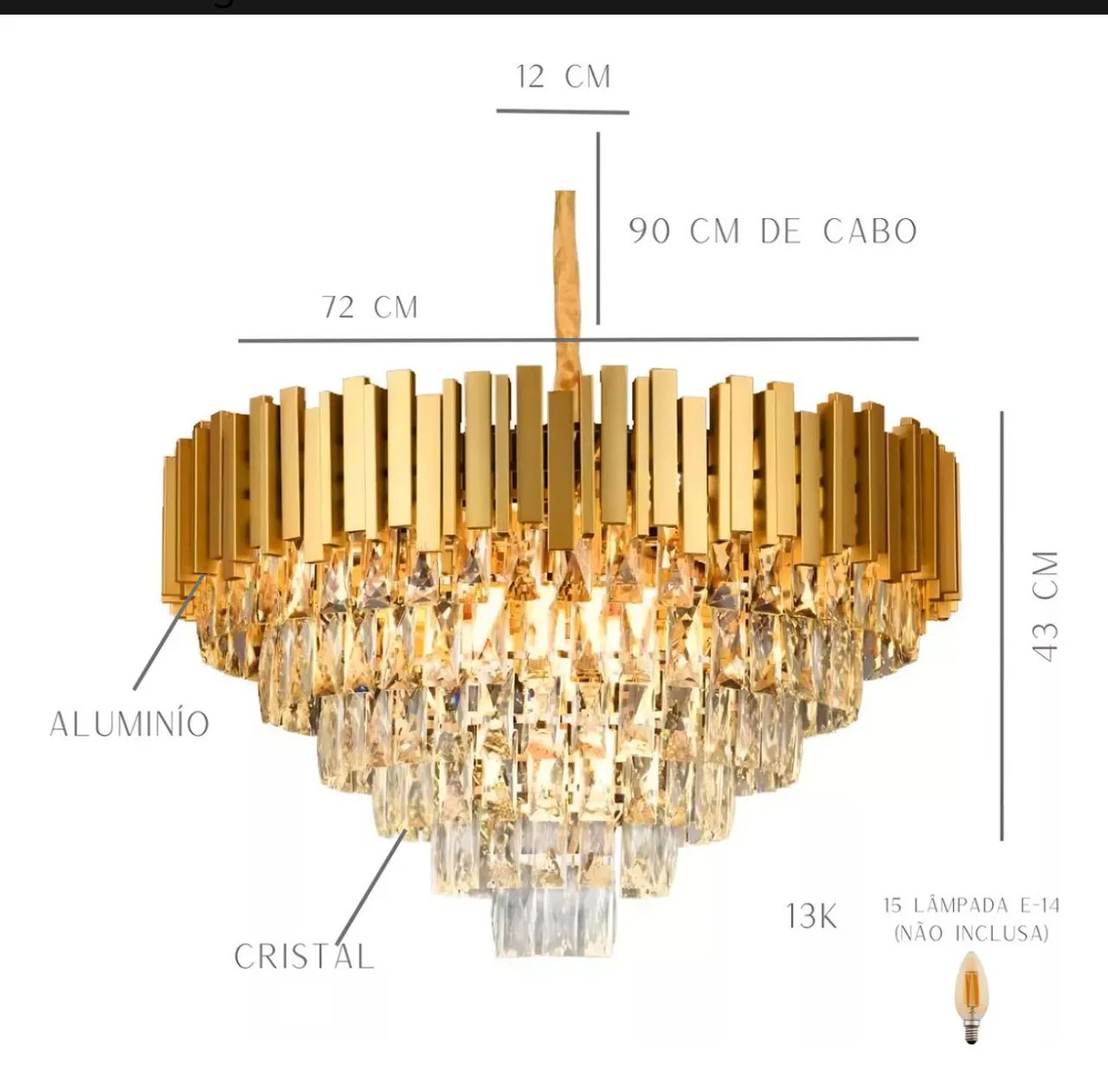 Lustre e plafon em cristal  - Foto 3