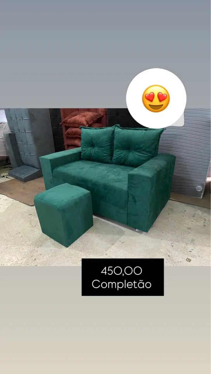 Sofá com Puff Completo - Verde 450,00 @@@ 