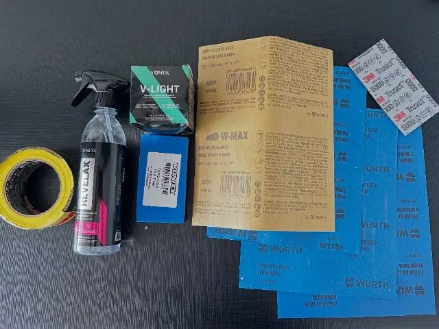 Kit Polimento Farol Revelax V-Light Vonixx Restaurador Farol Amarelado Taco Cinco Lixas