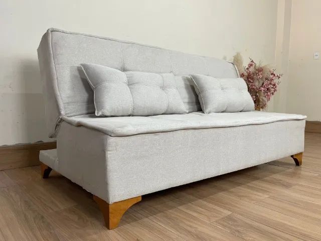 Sofá Cama Zayn 1.86m Linho- Produto Novo Entrega Rápida - Foto 2