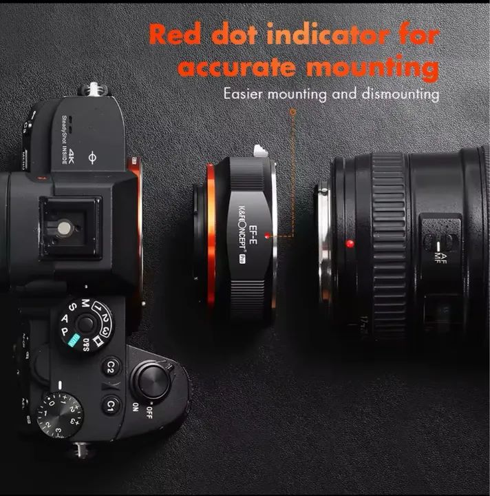 Adaptador K&F Concept EF-E Pro para Canon EF em Sony E - Foto 2