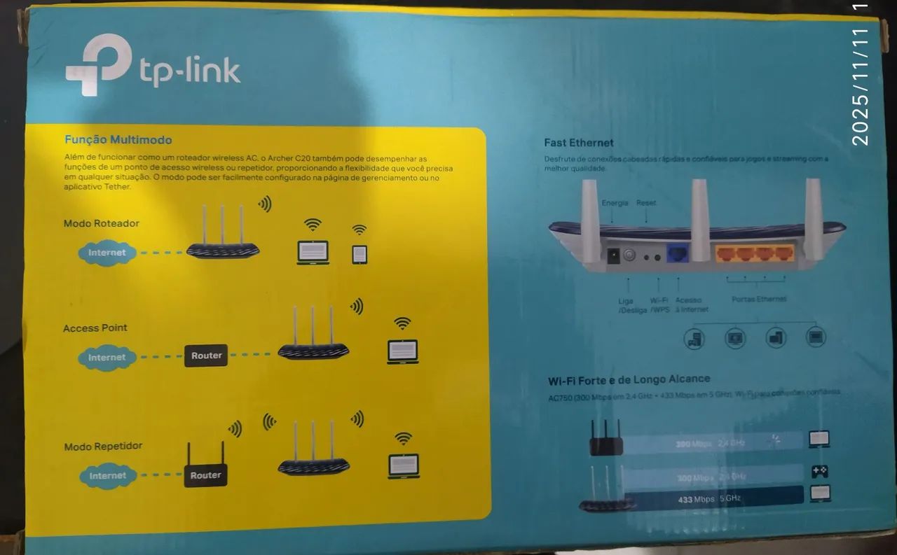 Roteador TP-Link Archer C20 AC750 Dual Band   - Foto 2