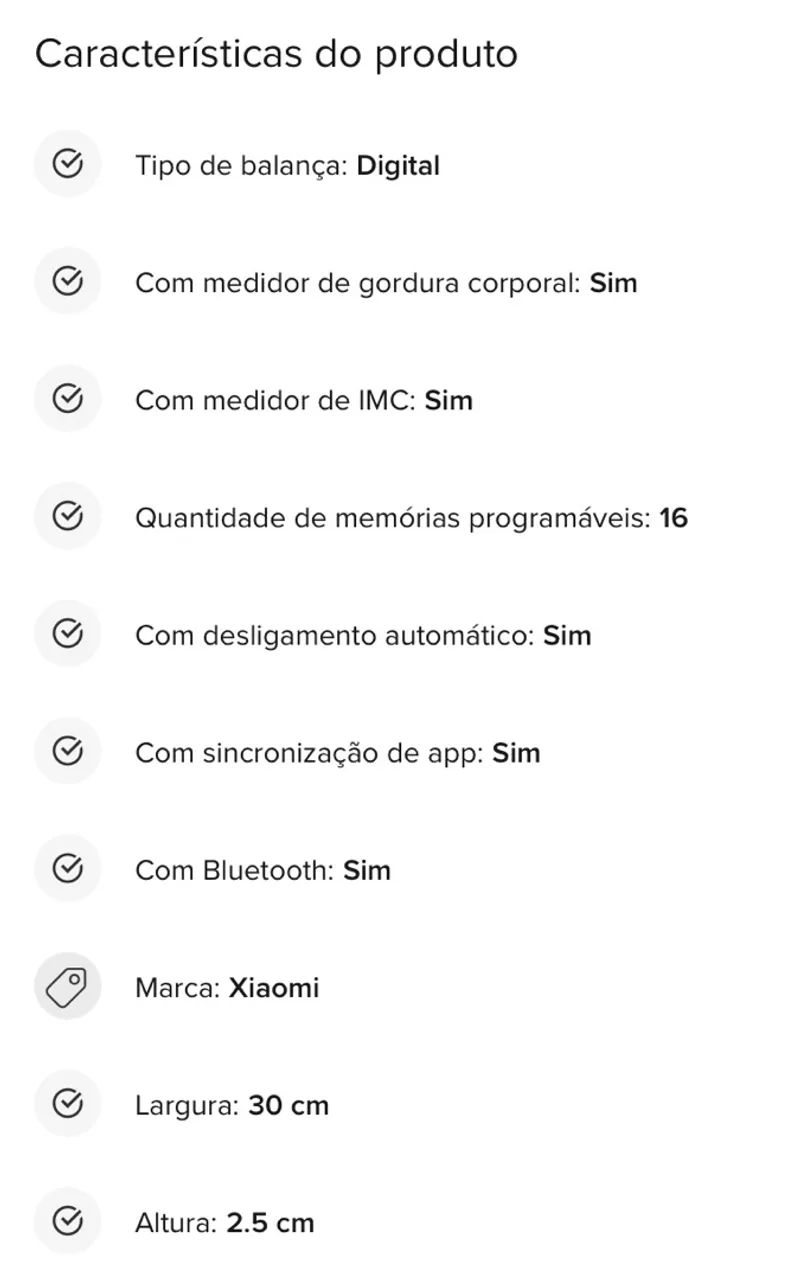 Balança Digital Xiaomi Mi Body Composition Scale 2 - Foto 5
