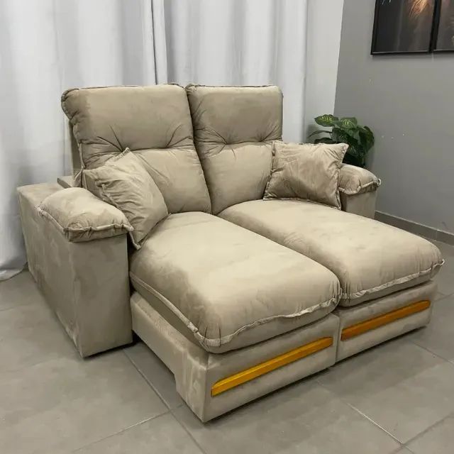 50% OFF - Sofá Libano 2 Lugares Retrátil e Reclinável 180cm Veludo